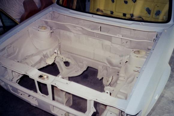 '81 VW Rabbit Engine Bay Sanded