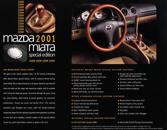 Mazda Miata Special Edition 2001 Brochure - Page 2